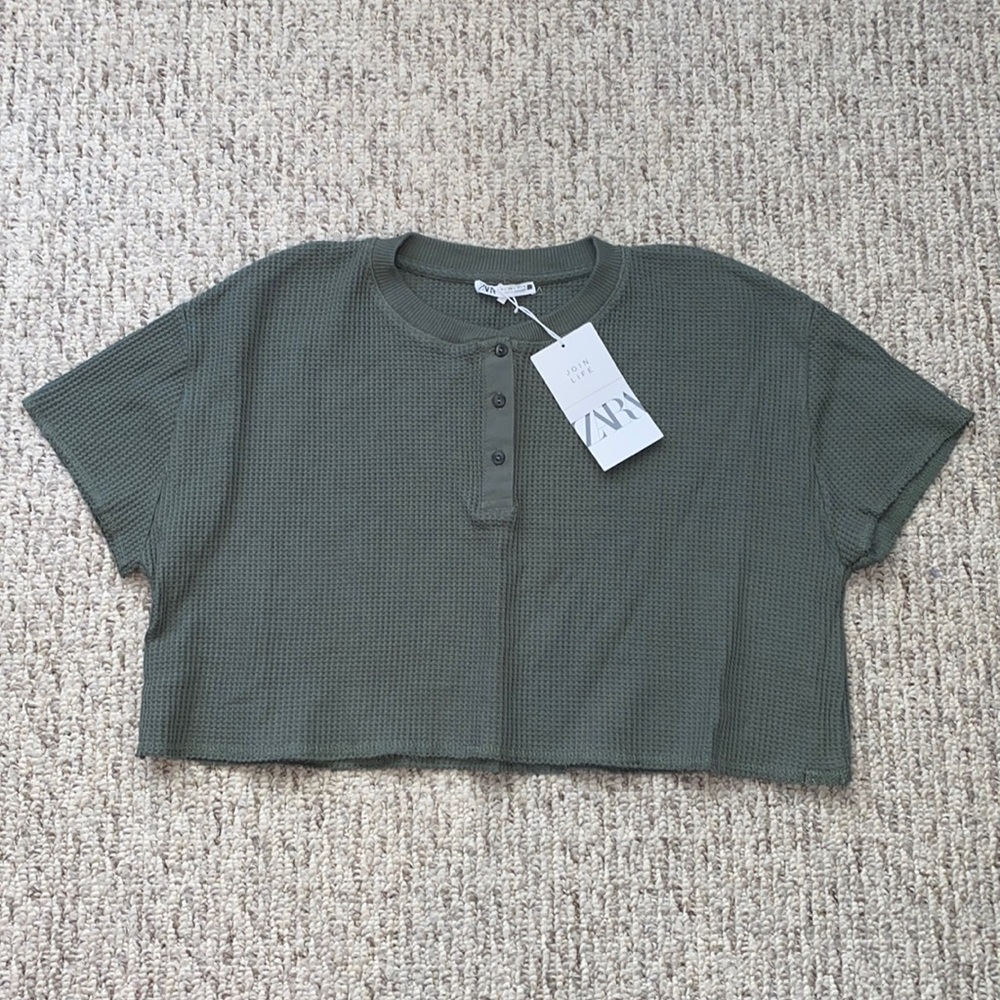 ZARA short sleeve cropped tee